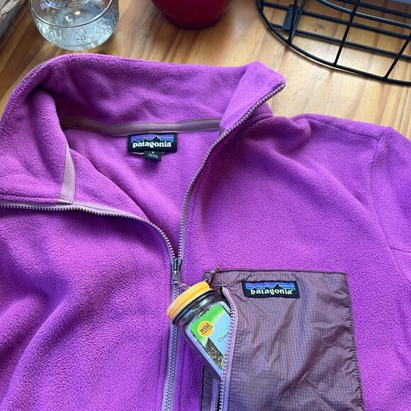 NWOT Patagonia Purple Fuchsia 1/4-Zip Fleece Pullover w/ Chest Pocket - Picture 12 of 14